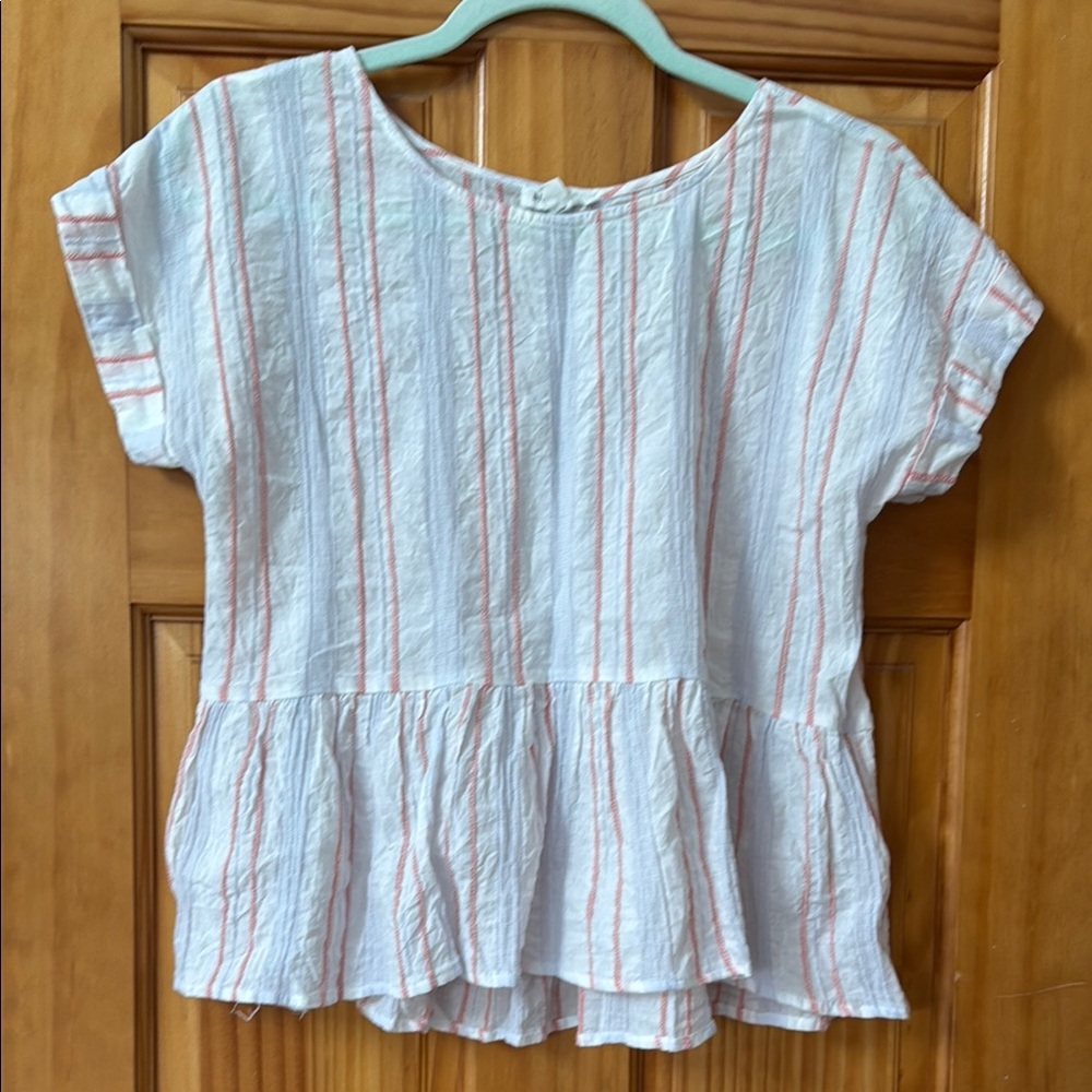 Striped White and Pink Top